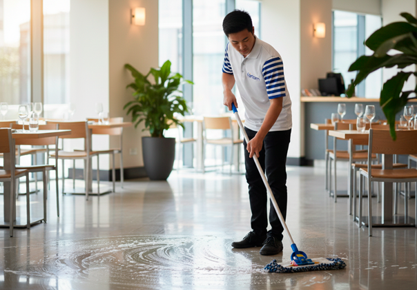 Dining and Customers Areas: ✓Table and chair cleaning ✓Floor mopping and scrubbing ✓Glass and window cleaning ✓Rubbish collection and disposal ✓High-pressure cleaning of outdoor dining areas ✓Carpet and upholstery cleaning ✓Gardening and landscaping Services